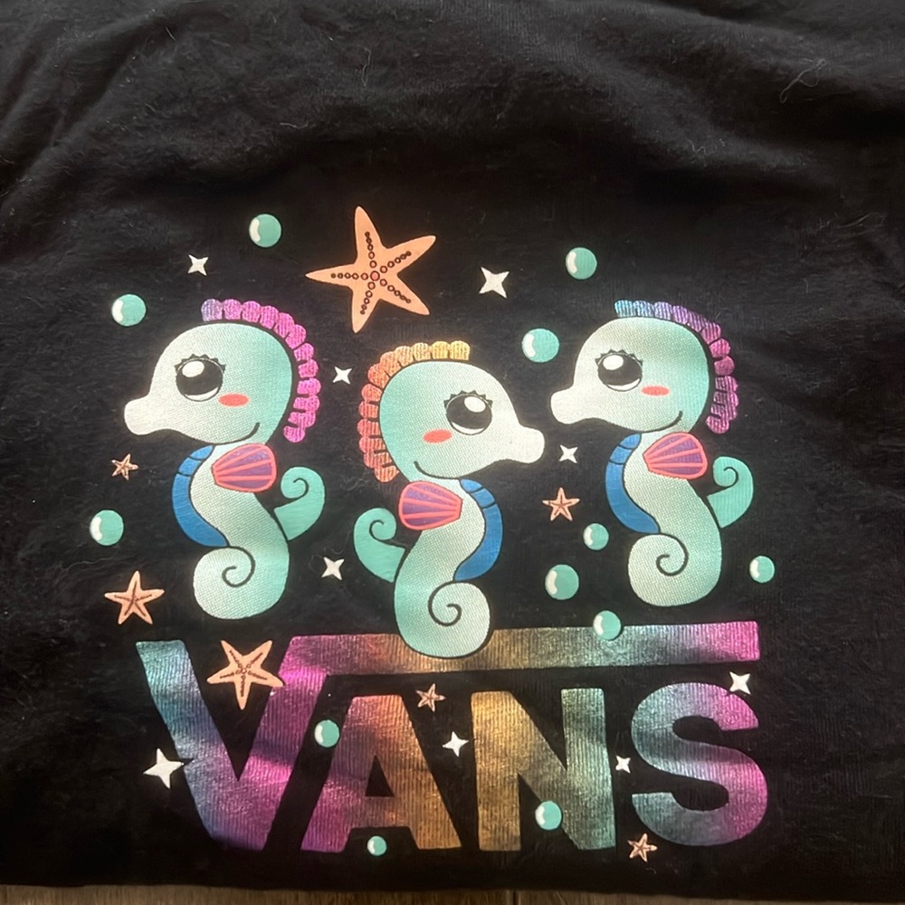 Vans girls long sleeve seahorse t shirt black toddler 6